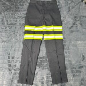 Cintas ComfortFLEX Mens 28x32 Gray Reflective Hi-Vis Striped Work Safety Pants